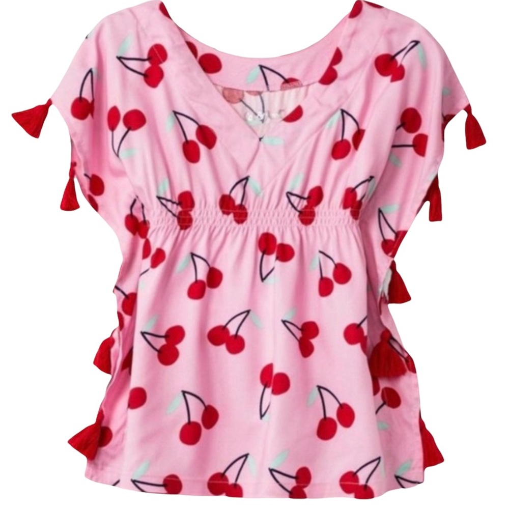 Adorable 9 Month Cat & Jack Pink and Cherry Swim Cover Up Dress Great Condition